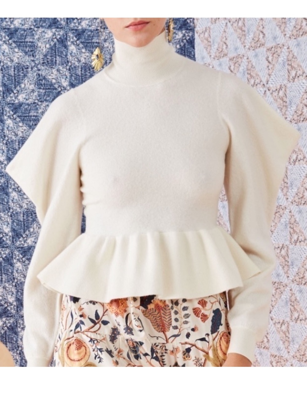 Ulla Johnson Rosa Turtleneck Sweater Size Small Merino Wool Creme Winter
